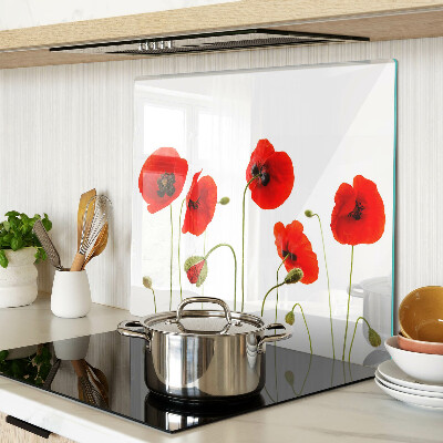 Glas skærebræt Valmueblomstmotiv