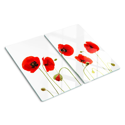 Glas skærebræt Valmueblomstmotiv