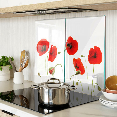 Glas skærebræt Valmueblomstmotiv