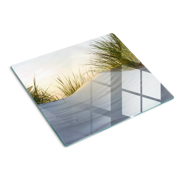 Glas skærebræt Grønt græs mod himlen