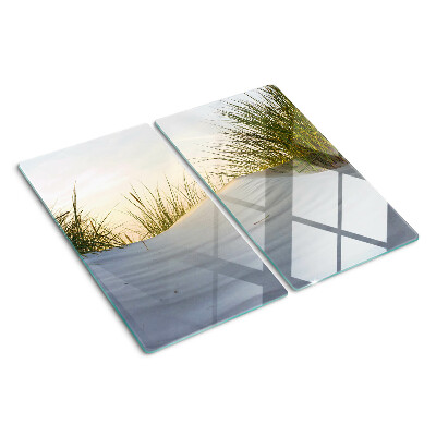 Glas skærebræt Grønt græs mod himlen