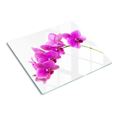Skærebræt i glas Orkidéblomster i lyserøde nuancer