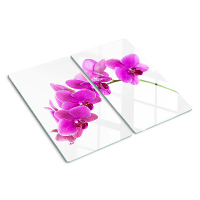 Skærebræt i glas Orkidéblomster i lyserøde nuancer