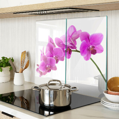 Skærebræt i glas Orkidéblomster i lyserøde nuancer