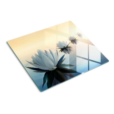 Skærebræt i glas Vandblomster i pastelfarver