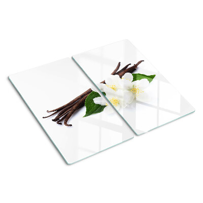 Glas skærebræt Vaniljeblomster og -kapsler