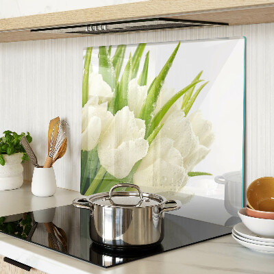 Skærebræt i glas Tulipaner i vanddråber