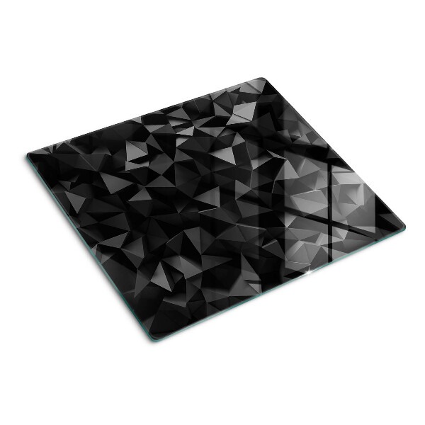 Skærebræt i glas Polygongeometri i sorte nuancer