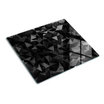 Skærebræt i glas Polygongeometri i sorte nuancer