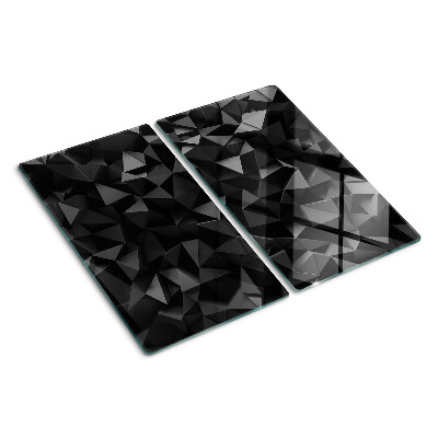 Skærebræt i glas Polygongeometri i sorte nuancer
