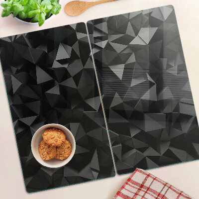Skærebræt i glas Polygongeometri i sorte nuancer