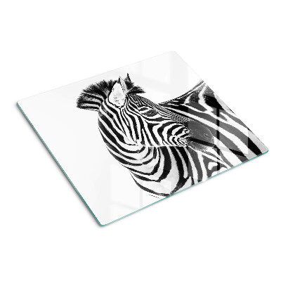 Skærebræt i glas Zebra i sorte og hvide striber