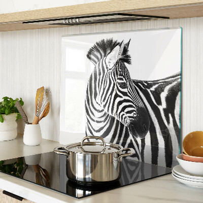Skærebræt i glas Zebra i sorte og hvide striber