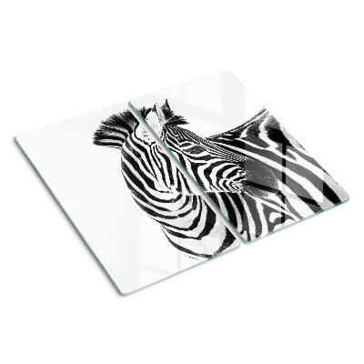 Skærebræt i glas Zebra i sorte og hvide striber