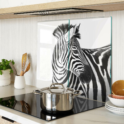 Skærebræt i glas Zebra i sorte og hvide striber