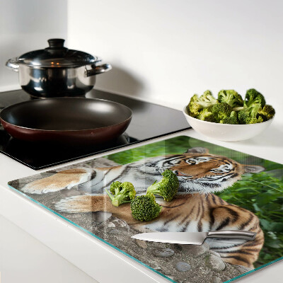 Glas skærebræt Tiger i sit naturlige habitat