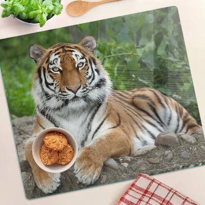 Glas skærebræt Tiger i sit naturlige habitat