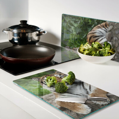 Glas skærebræt Tiger i sit naturlige habitat