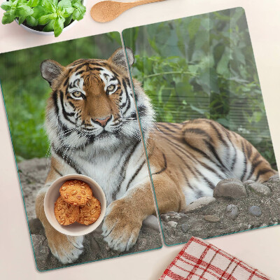 Glas skærebræt Tiger i sit naturlige habitat