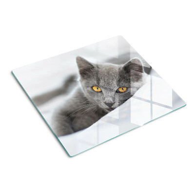 Glas skærebræt Kat med gule øjne