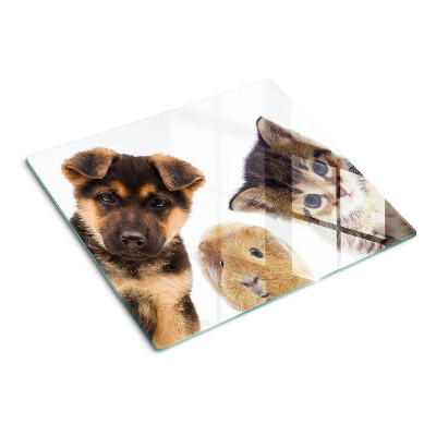Glas skærebræt Hunde, katte, kaniner