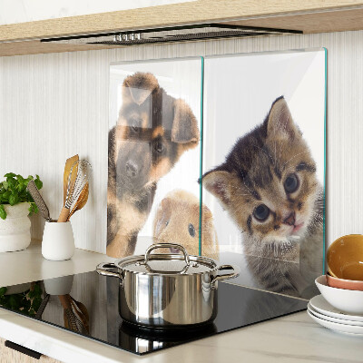 Glas skærebræt Hunde, katte, kaniner