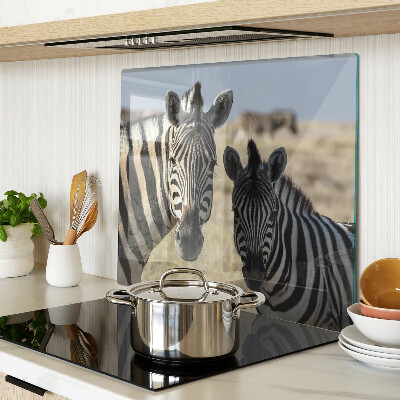 Glas skærebræt Zebraer i deres naturlige habitat