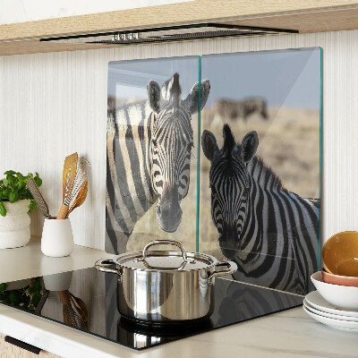 Glas skærebræt Zebraer i deres naturlige habitat