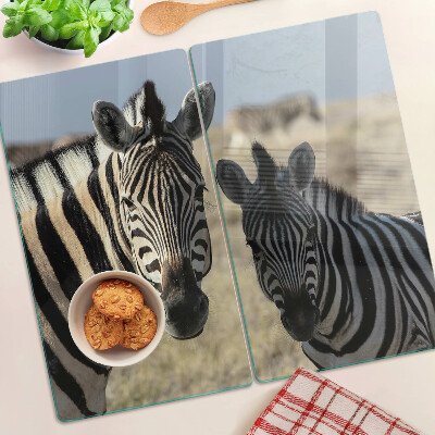 Glas skærebræt Zebraer i deres naturlige habitat