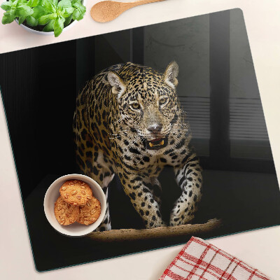 Glas skærebræt Leoparden på farten