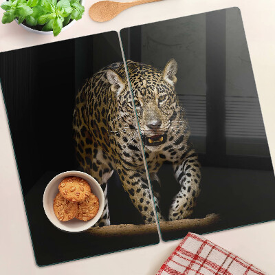 Glas skærebræt Leoparden på farten