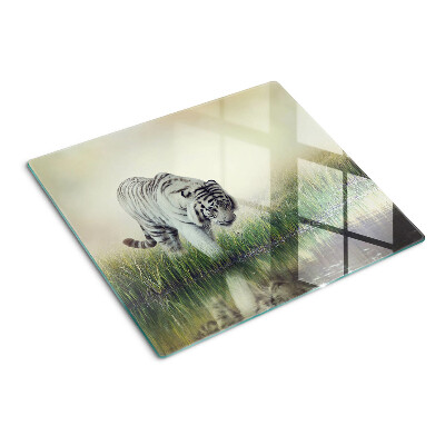 Skærebræt i glas Tiger i græsset