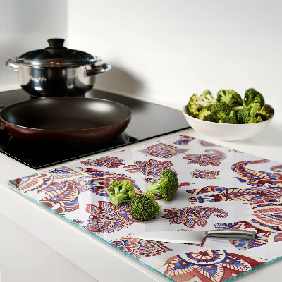 Glas skærebræt Paisley-mønster med blomster