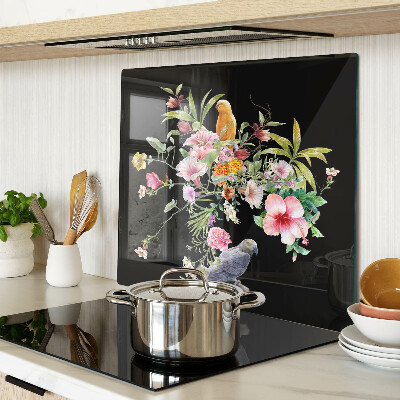 Glas skærebræt Blomster og fugle