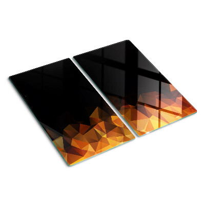 Skærebræt i glas Brændende ild i geometrisk stil