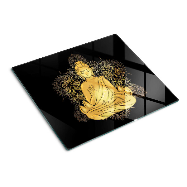 Skærebræt i glas Buddha i meditation