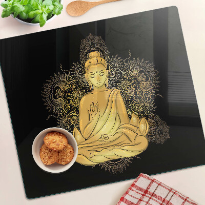 Skærebræt i glas Buddha i meditation