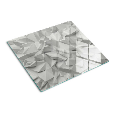 Glas skærebræt Abstrakt 3D-mønster i grå nuancer