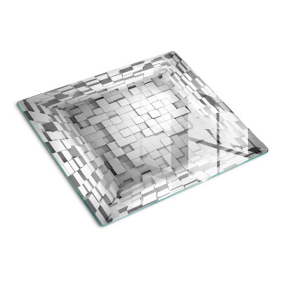Skærebræt i glas Grå og hvid mosaik
