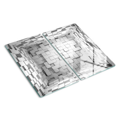 Skærebræt i glas Grå og hvid mosaik