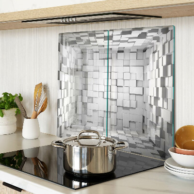 Skærebræt i glas Grå og hvid mosaik