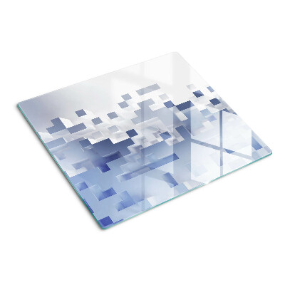 Skærebræt i glas Geometriske mønstre i blå nuancer