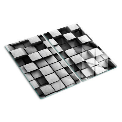 Skærebræt i glas Geometriske mønstre i grå nuancer