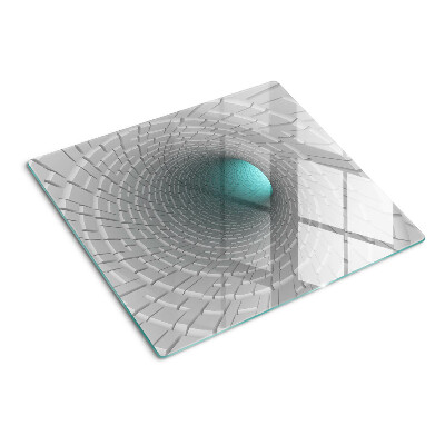 Glas skærebræt 3D-tunnel med dybdeeffekt