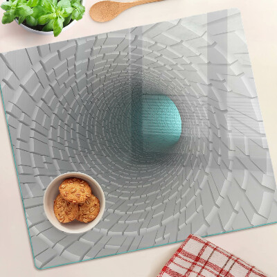 Glas skærebræt 3D-tunnel med dybdeeffekt