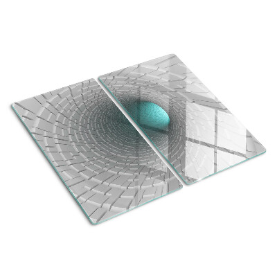 Glas skærebræt 3D-tunnel med dybdeeffekt