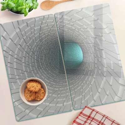 Glas skærebræt 3D-tunnel med dybdeeffekt
