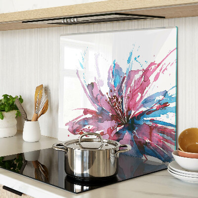 Skærebræt i glas Blomsterakvareller i intense farver