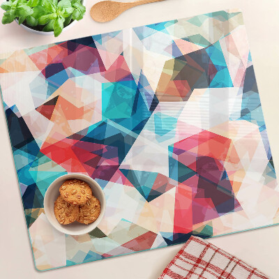 Glas skærebræt Abstrakte geometrier i pastelfarver