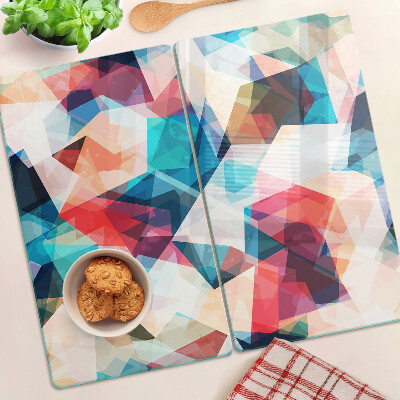 Glas skærebræt Abstrakte geometrier i pastelfarver